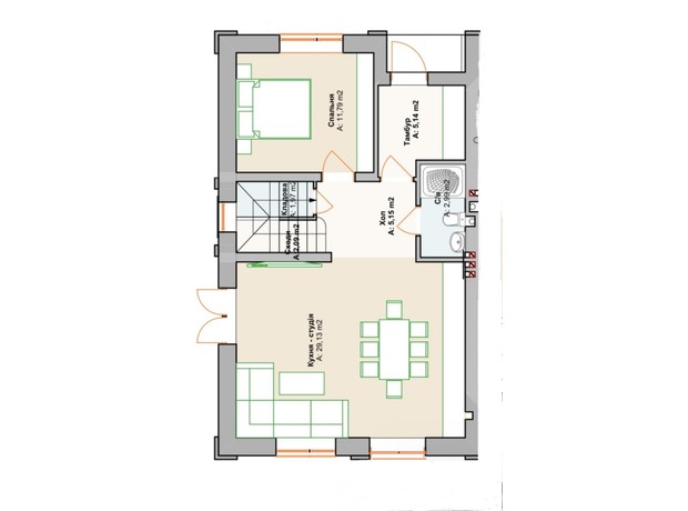 КГ Expanse: планировка 3-комнатной квартиры 120 м²