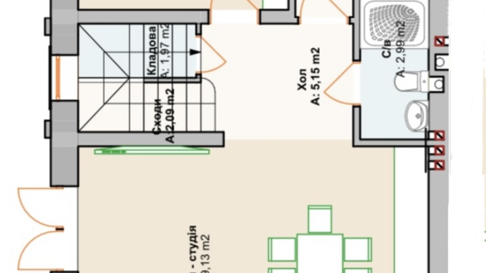Планування таунхауса в КМ Expanse 120 м², фото 639218