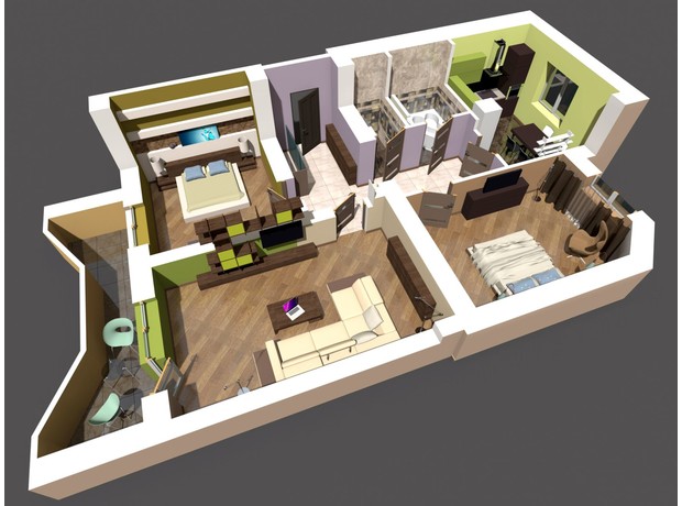 ЖК Europa Haus: планування 3-кімнатної квартири 87.6 м²
