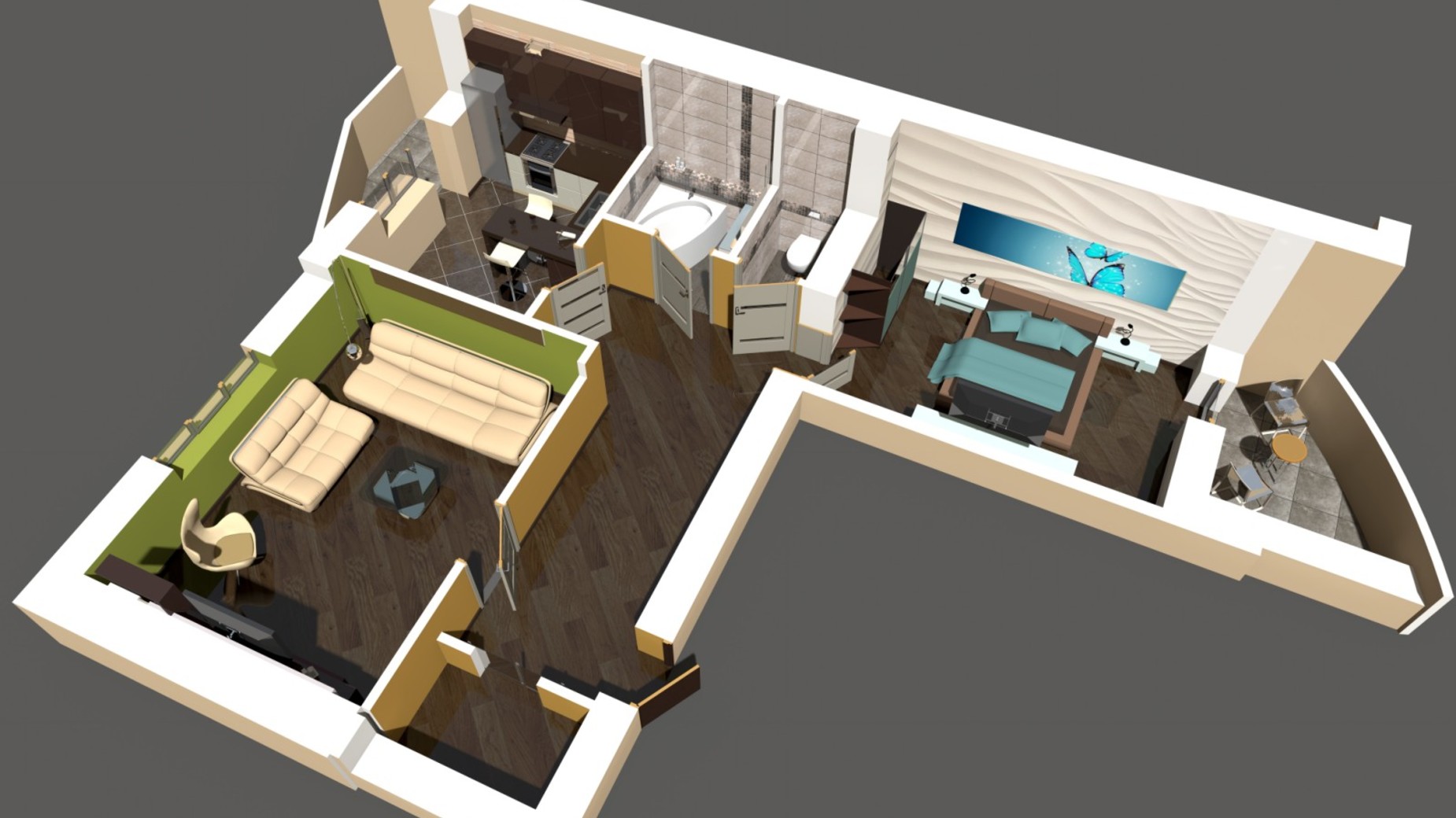 Планування 2-кімнатної квартири в ЖК Europa Haus 76.6 м², фото 639236