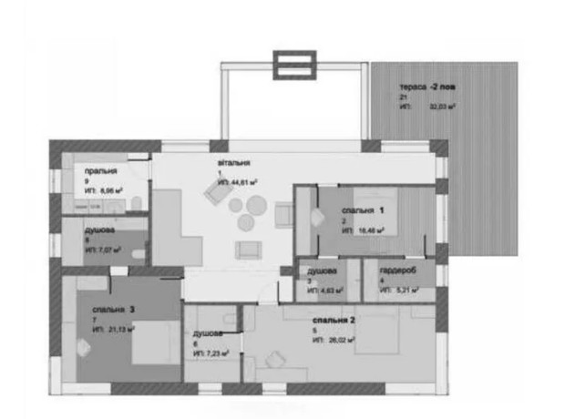 КГ Плюты Райт: планировка 4-комнатной квартиры 490 м²