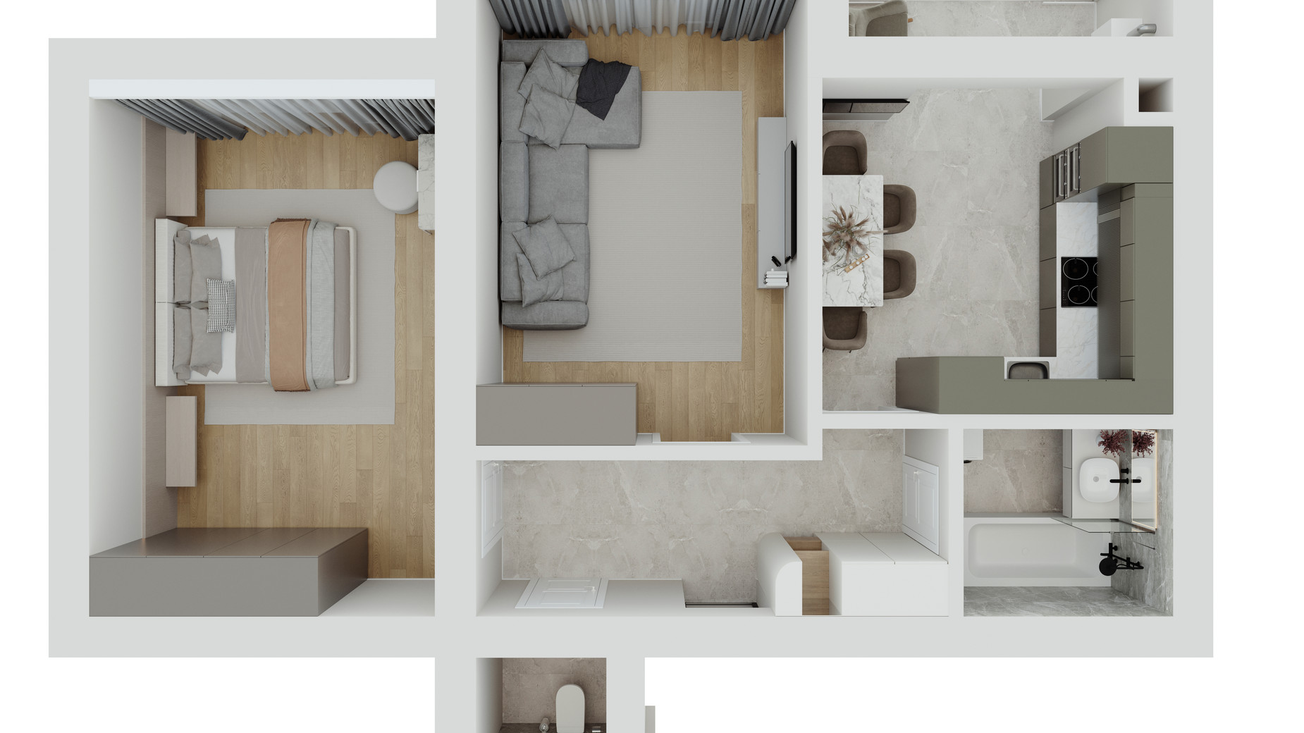 Планировка 2-комнатной квартиры в ЖК Нова Будова-2 67.66 м², фото 639537