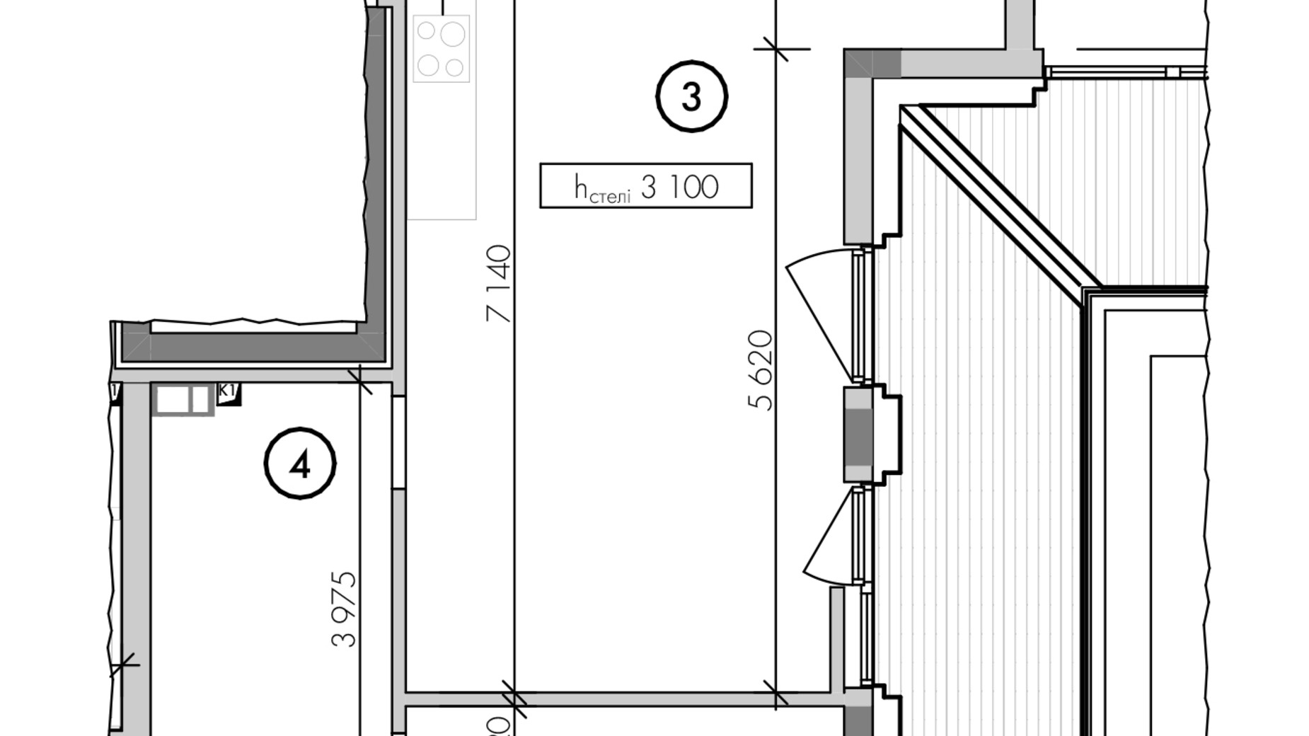 Планування 1-кімнатної квартири в ЖК Willbe Green Residence 69.13 м², фото 639558