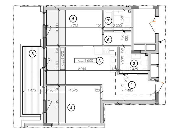 ЖК Willbe Green Residence: планировка 2-комнатной квартиры 69.32 м²