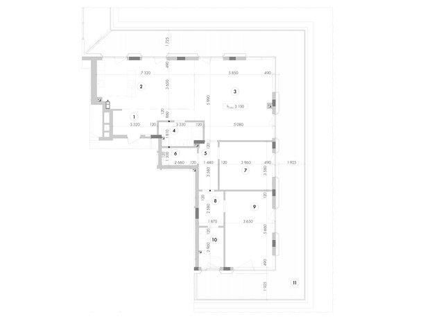 ЖК Willbe Green Residence: планировка 3-комнатной квартиры 150.84 м²