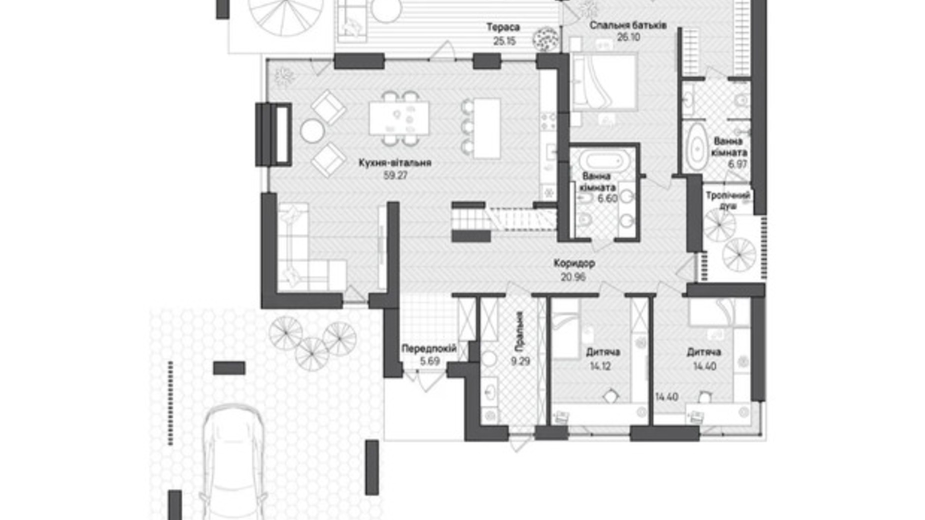 Планування котеджу в КМ О.Краса 170 м², фото 639626