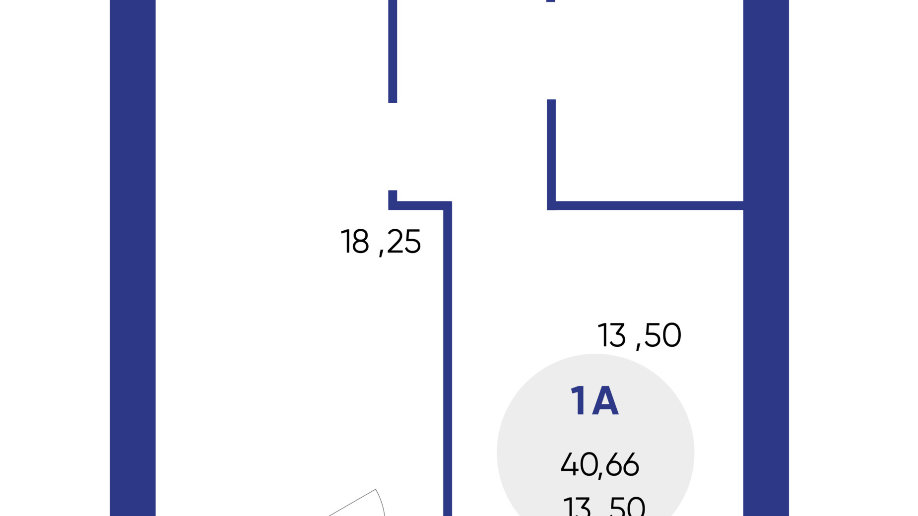 Планировка 1-комнатной квартиры в ЖК Атмосфера 40.66 м², фото 639642