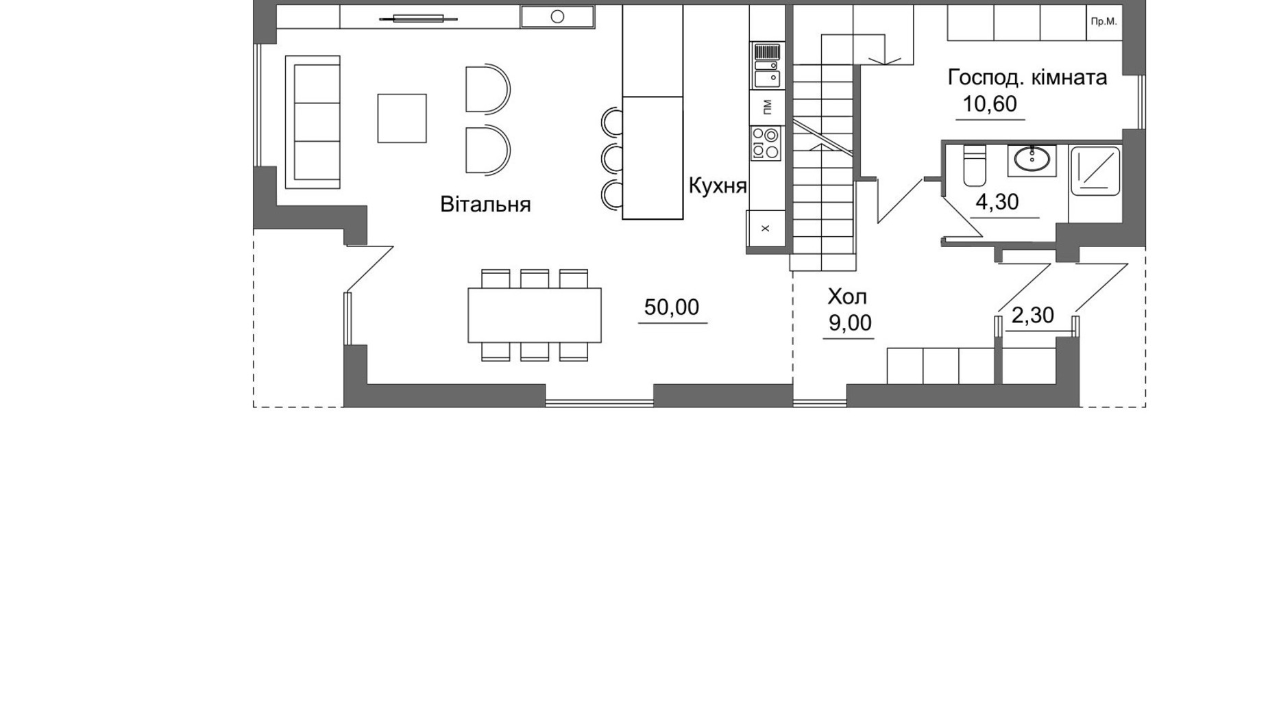 Планировка дуплекса в КГ Гаи Гречинские 160 м², фото 640052