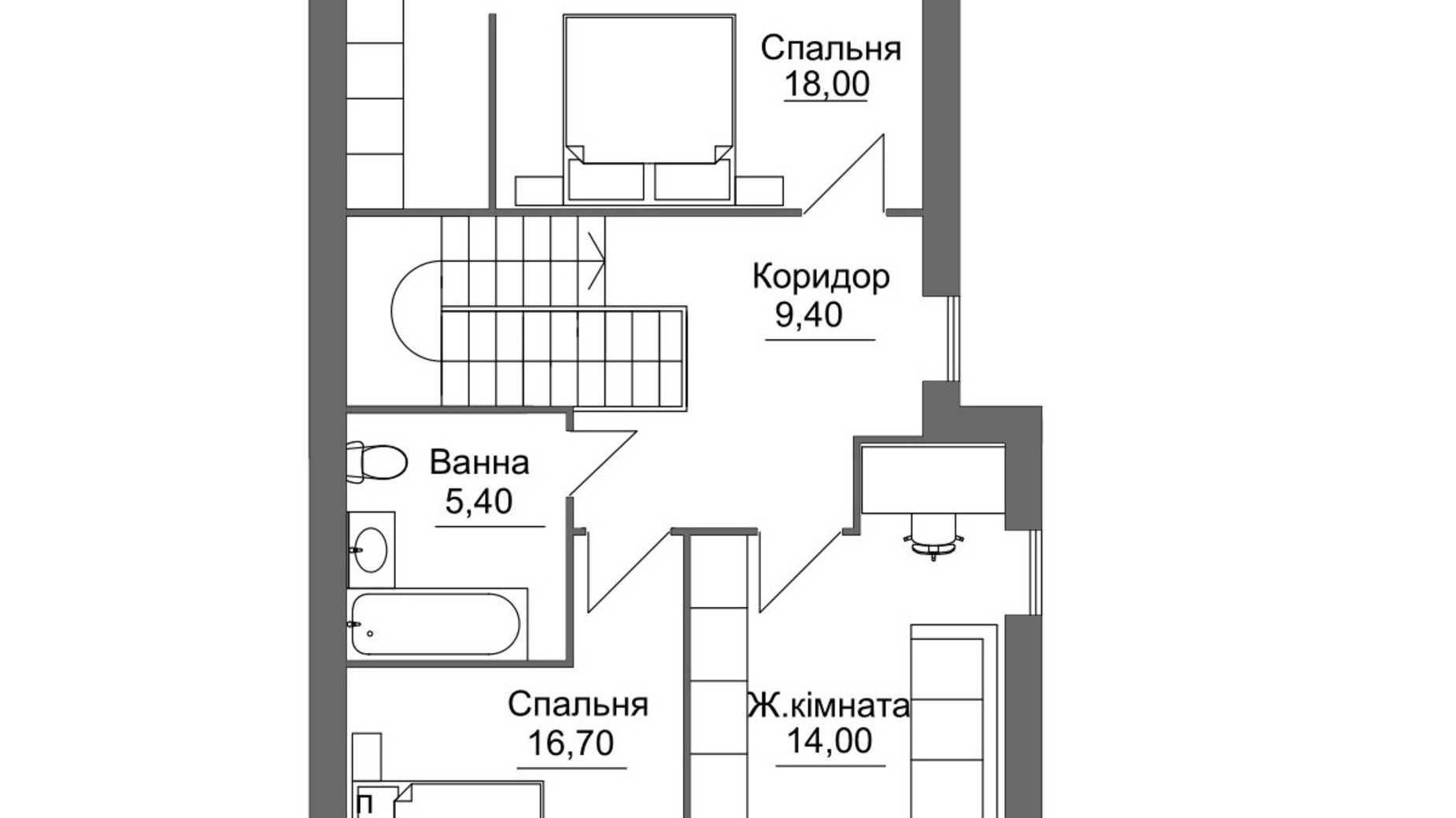 Планировка дуплекса в КГ Гаи Гречинские 160 м², фото 640059