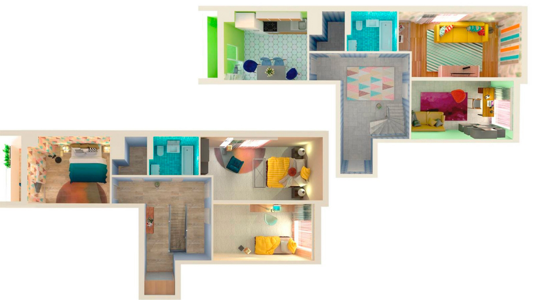 Планировка много­уровневой квартиры в ЖК Orange Park 123.68 м², фото 640121