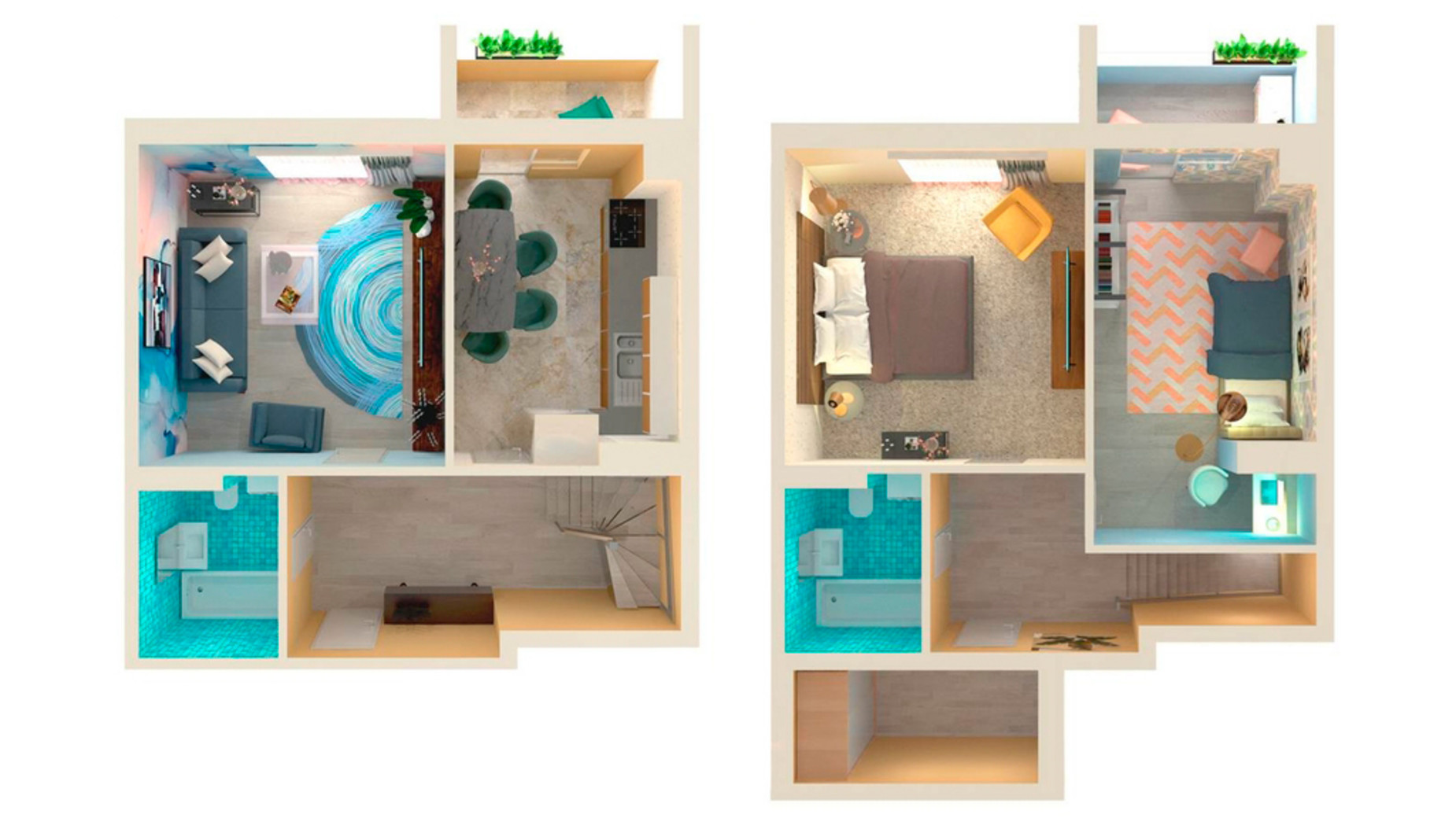 Планування багато­рівневої квартири в ЖК Orange Park 94.3 м², фото 640123