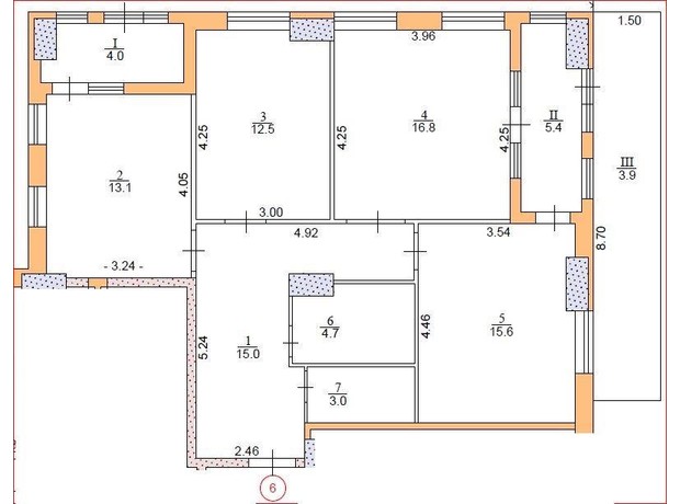 ЖК Метрополь: планування 3-кімнатної квартири 94 м²