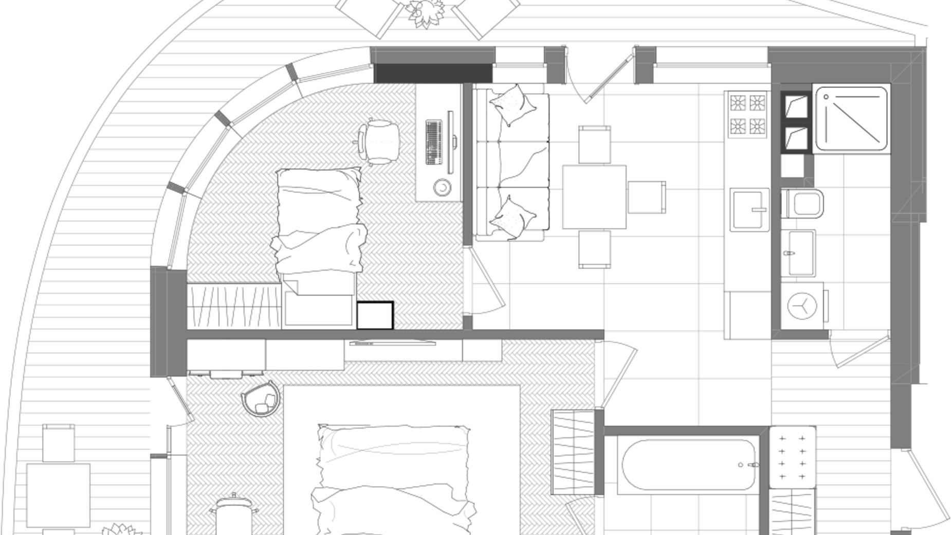 Планировка 2-комнатной квартиры в ЖК Creator City 58.83 м², фото 640710