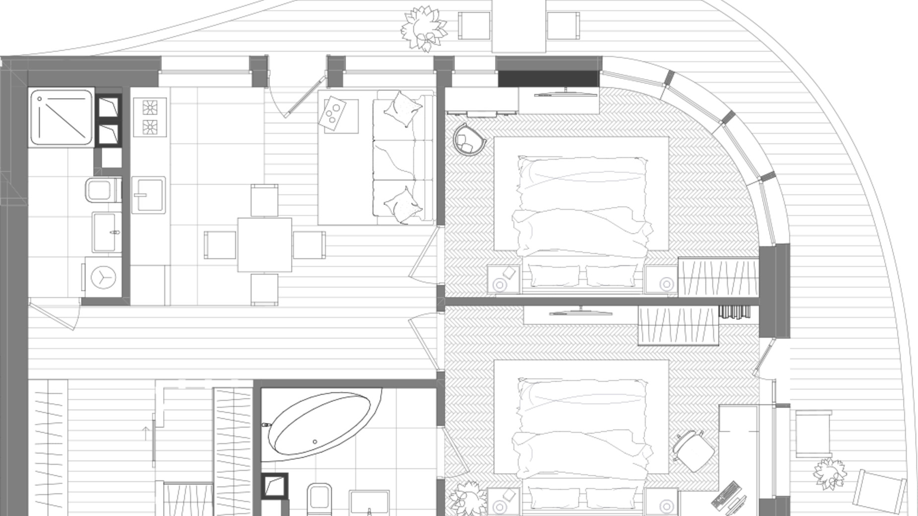 Планування 2-кімнатної квартири в ЖК Creator City 71.32 м², фото 640711