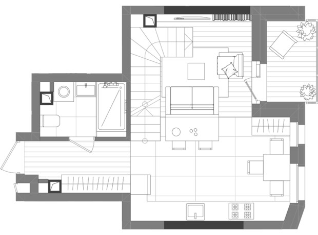 ЖК Creator City: планировка 1-комнатной квартиры 70.56 м²