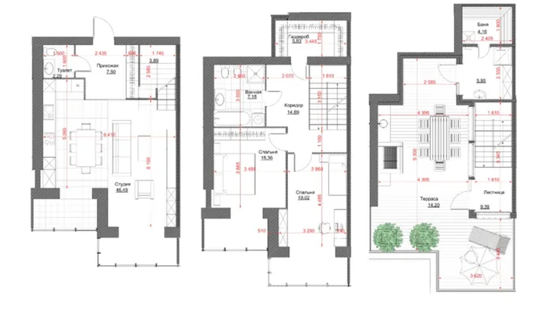 Планування багато­рівневої квартири в ЖК Oasis 166 м², фото 641643