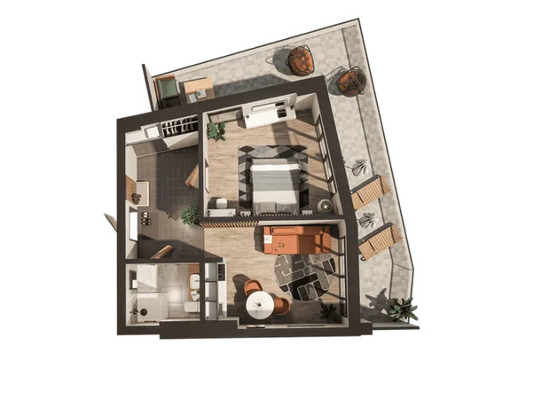 Апарт-комплекс Kardamon Resort & SPA: планировка 2-комнатной квартиры 55 м²