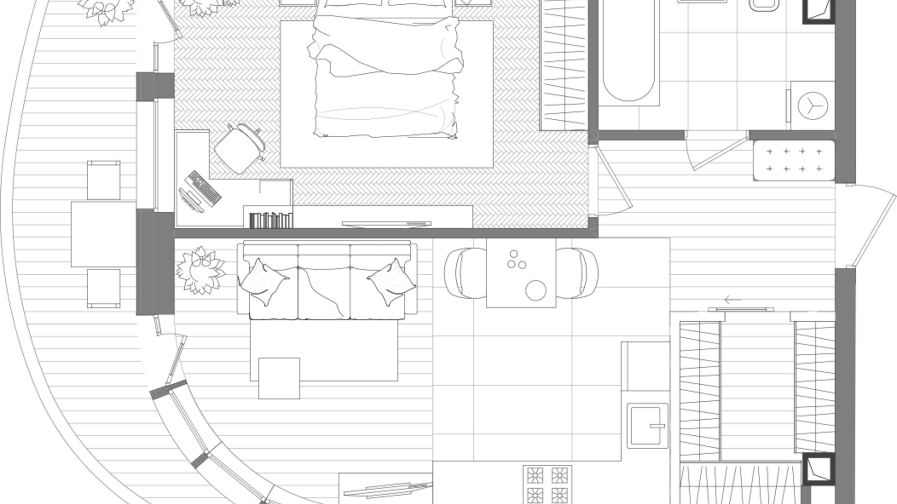 Планування 1-кімнатної квартири в ЖК Creator City 53.32 м², фото 642094