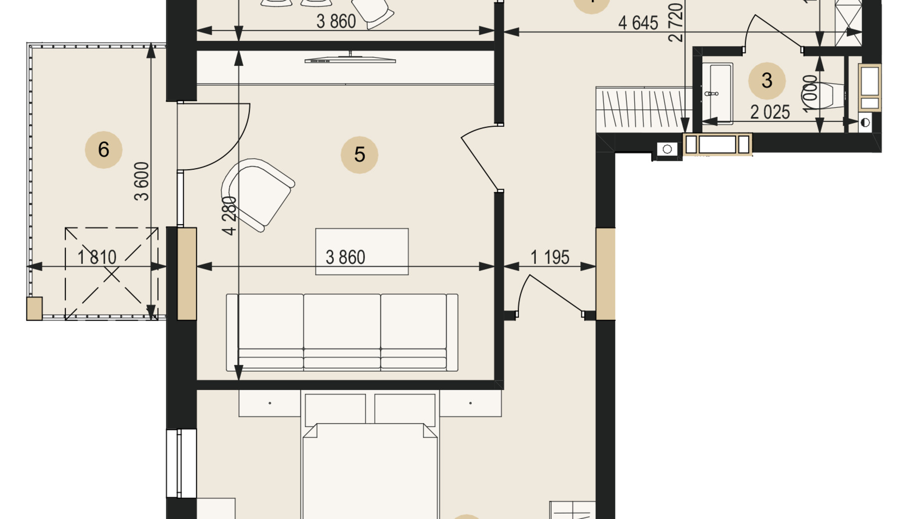 Планування 2-кімнатної квартири в ЖК Венґлінський 71.31 м², фото 642182