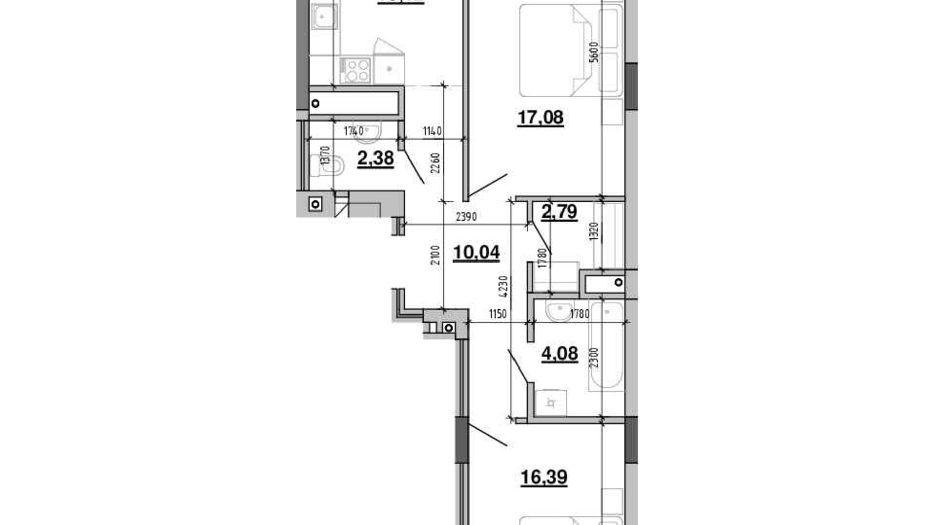 Планировка 2-комнатной квартиры в ЖК Містечко Підзамче 71.5 м², фото 642806