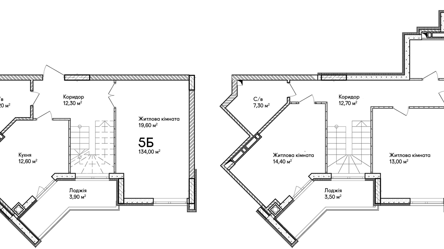 Планировка много­уровневой квартиры в ЖК Синергия Сити 134 м², фото 643445