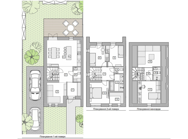 Таунхаус Скандинавия: планировка 4-комнатной квартиры 136.97 м²