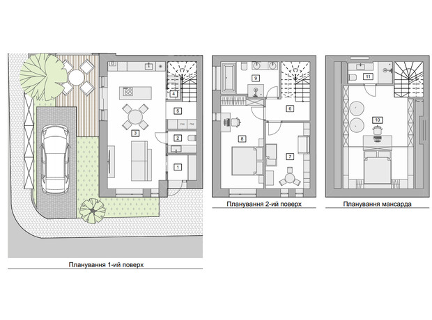 Таунхаус Скандинавия: планировка 4-комнатной квартиры 113.4 м²