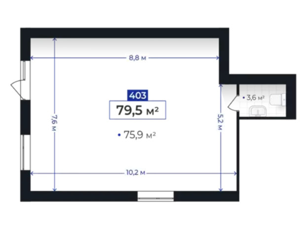 ЖК Містечко Південне: планування приміщення 79.5 м²