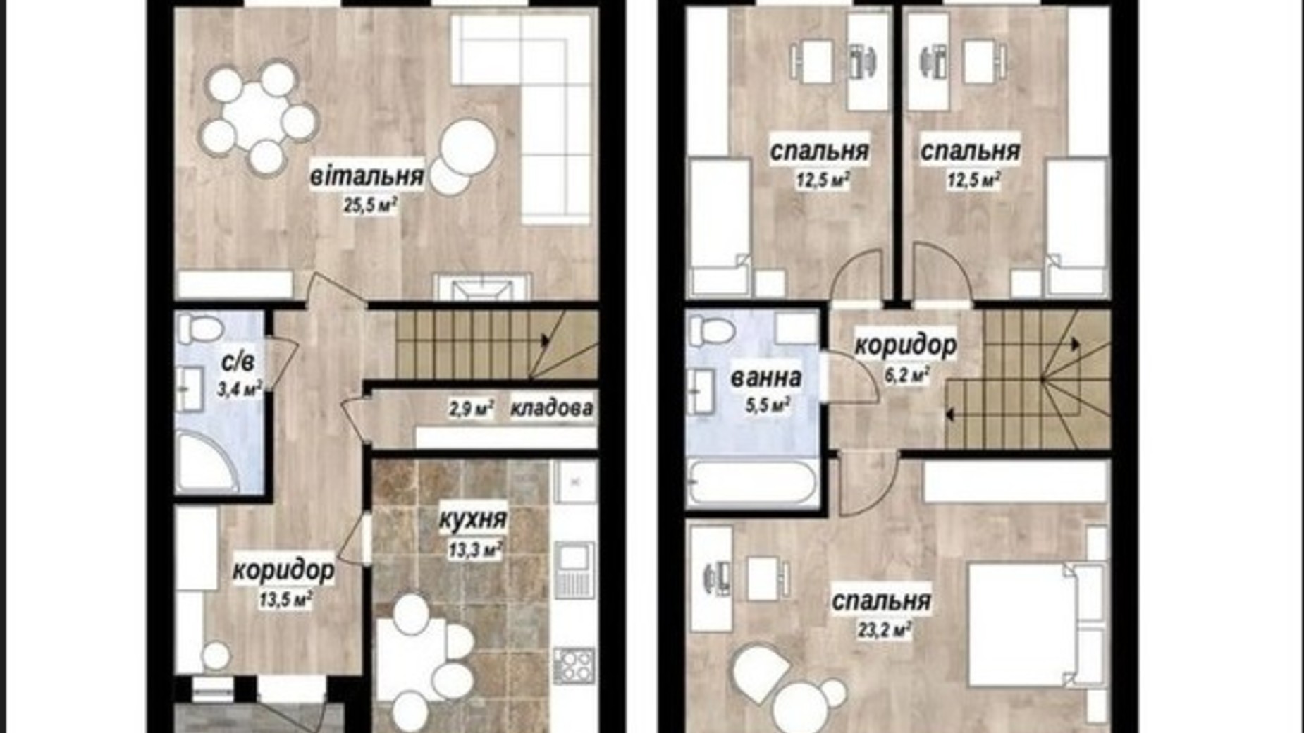 Планировка таунхауса в Таунхаус West town 120 м², фото 644539