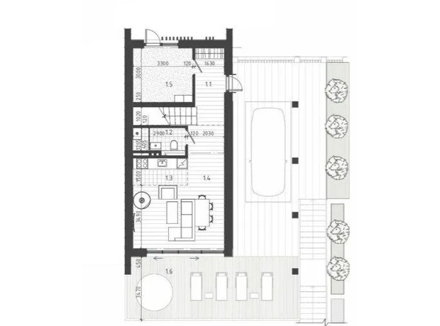 КГ Enhance Bukovel: планировка 3-комнатной квартиры 113.9 м²