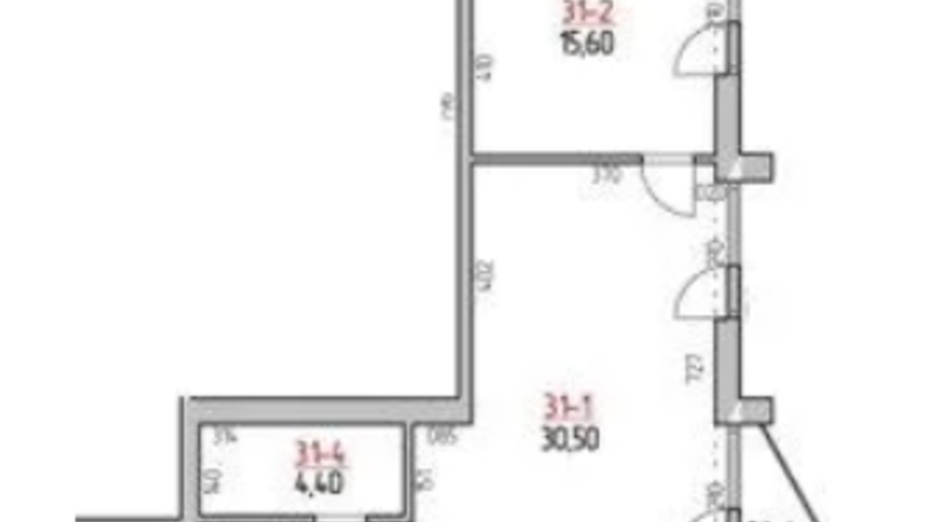 Планування 1-кімнатної квартири в ЖК Rodovid 51.4 м², фото 644636