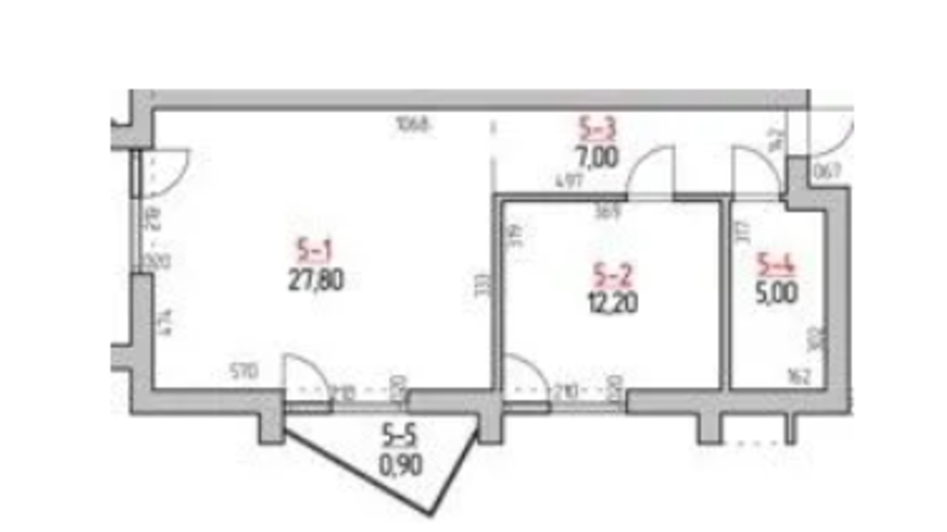 Планування 1-кімнатної квартири в ЖК Rodovid 52.9 м², фото 644637