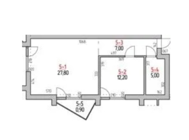 ЖК Rodovid: планування 1-кімнатної квартири 52.9 м²