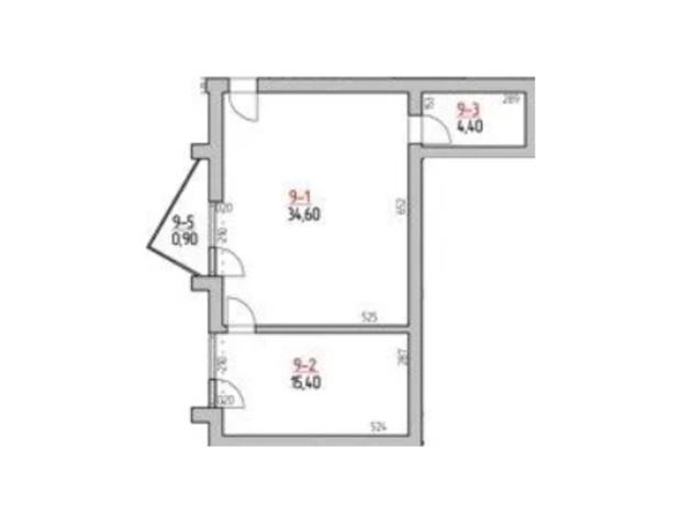 ЖК Rodovid: планировка 2-комнатной квартиры 56.2 м²