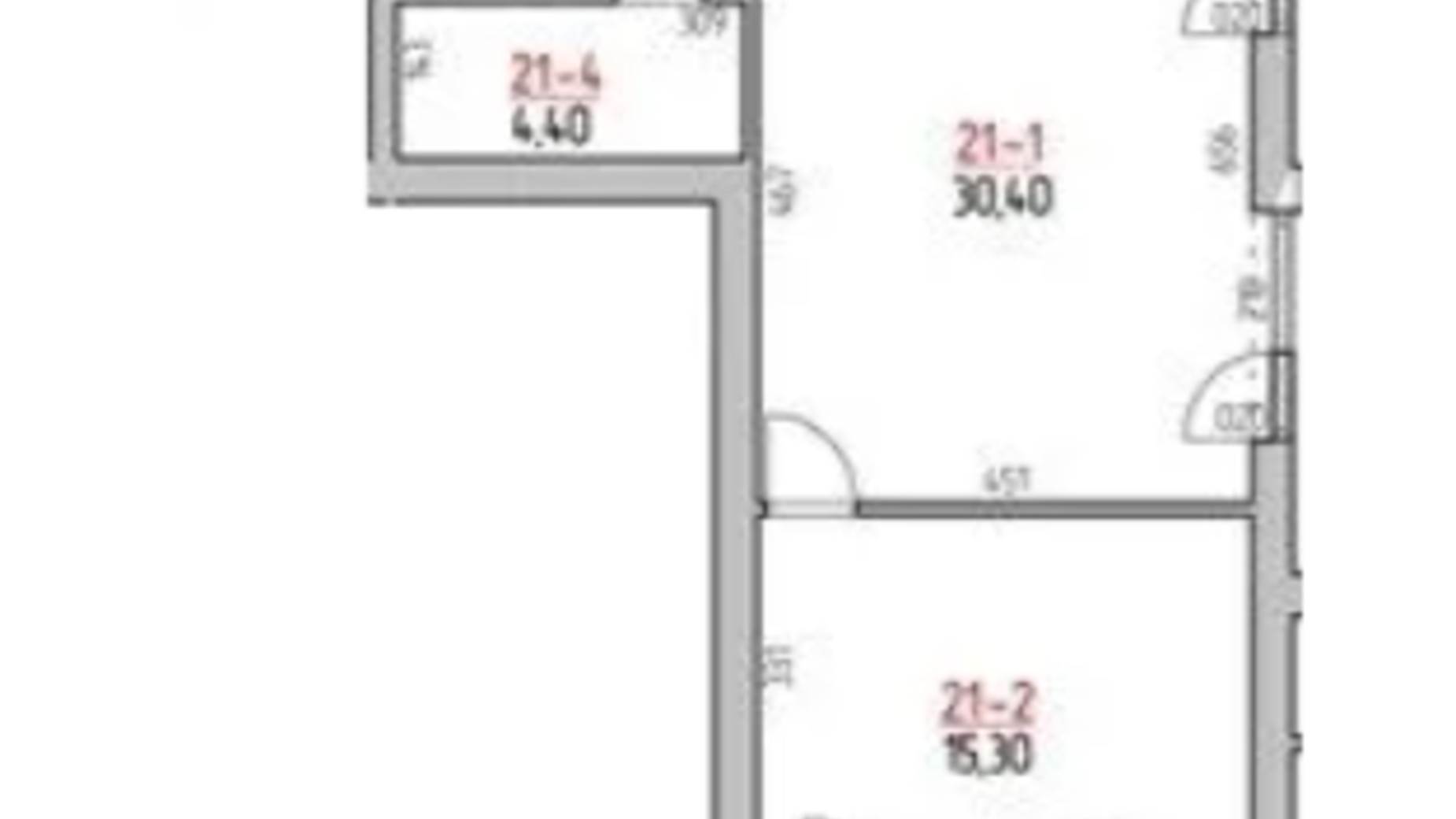 Планировка 2-комнатной квартиры в ЖК Rodovid 59 м², фото 644645