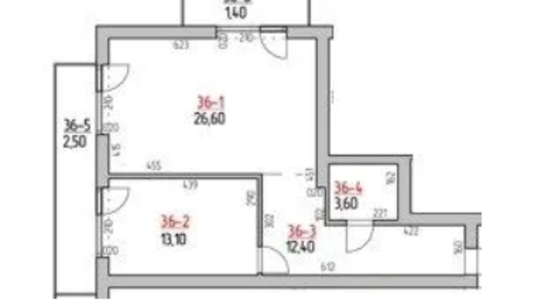 Планировка 2-комнатной квартиры в ЖК Rodovid 59.6 м², фото 644646
