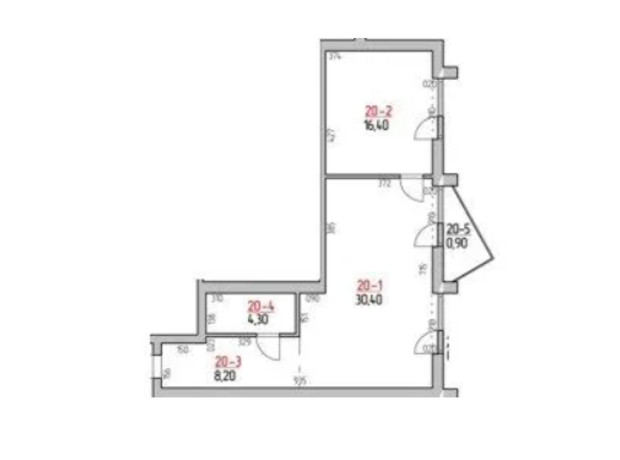 ЖК Rodovid: планировка 2-комнатной квартиры 60.2 м²