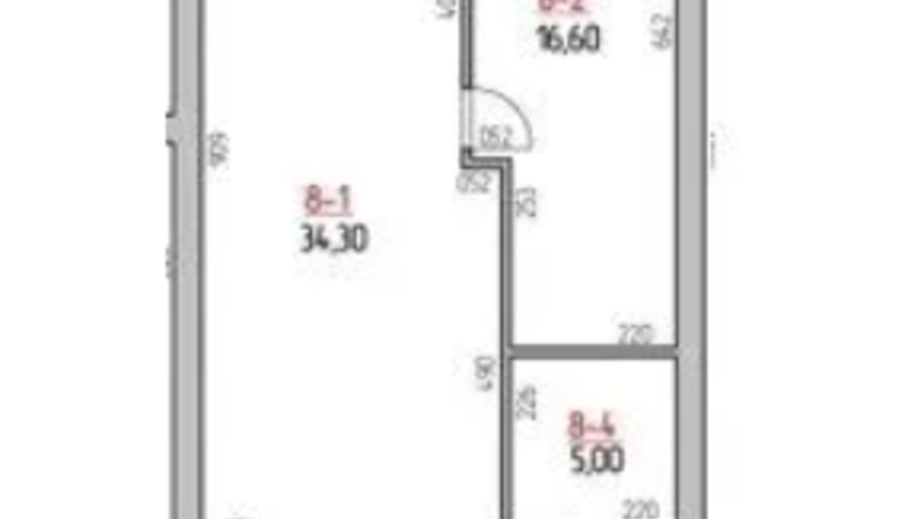 Планировка 2-комнатной квартиры в ЖК Rodovid 65.6 м², фото 644648