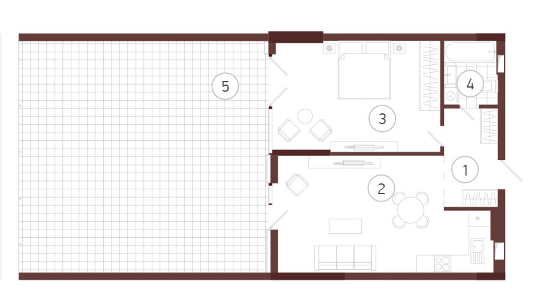 Планировка 1-комнатной квартиры в ЖК Obolon Plaza 79.77 м², фото 644890