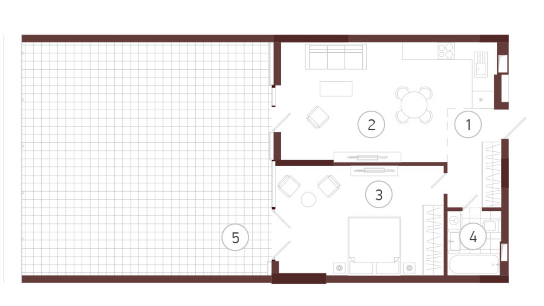 Планировка 1-комнатной квартиры в ЖК Obolon Plaza 79.79 м², фото 644891