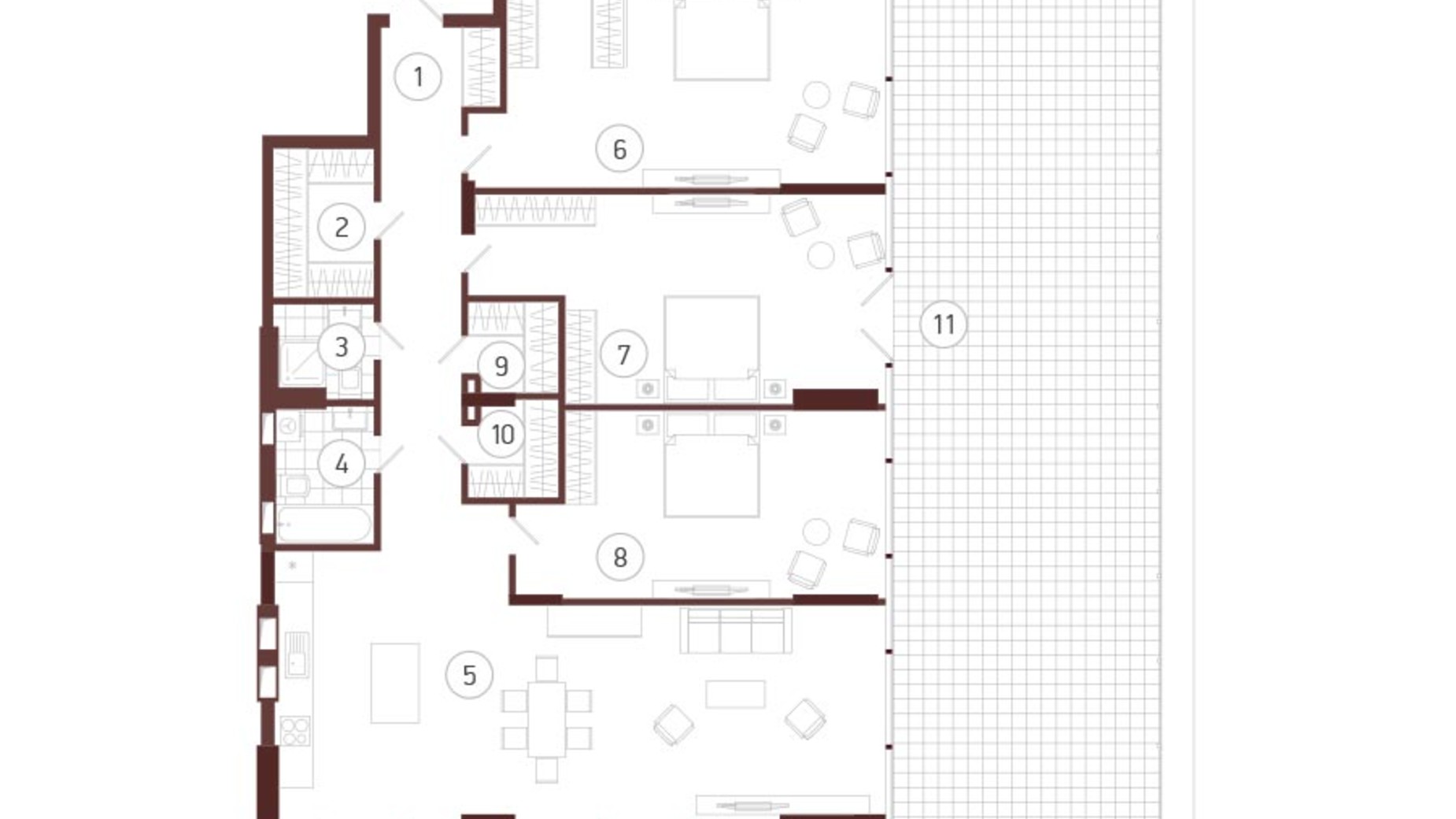 Планировка 3-комнатной квартиры в ЖК Obolon Plaza 203.16 м², фото 644893