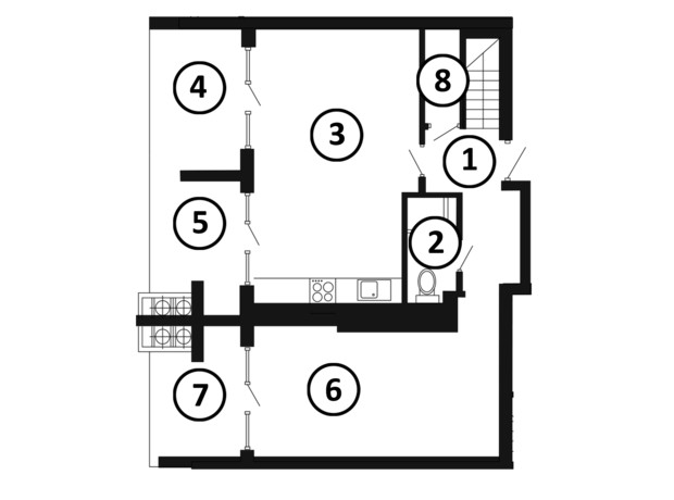 ЖК Национальный: планировка 3-комнатной квартиры 137.77 м²