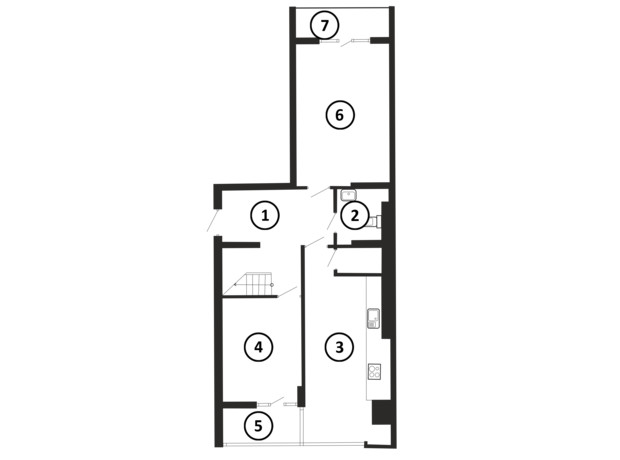 ЖК Национальный: планировка 4-комнатной квартиры 116.22 м²