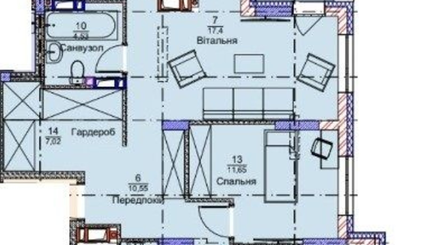 Планування 3-кімнатної квартири в ЖК Метрополія 2 118.1 м², фото 645826