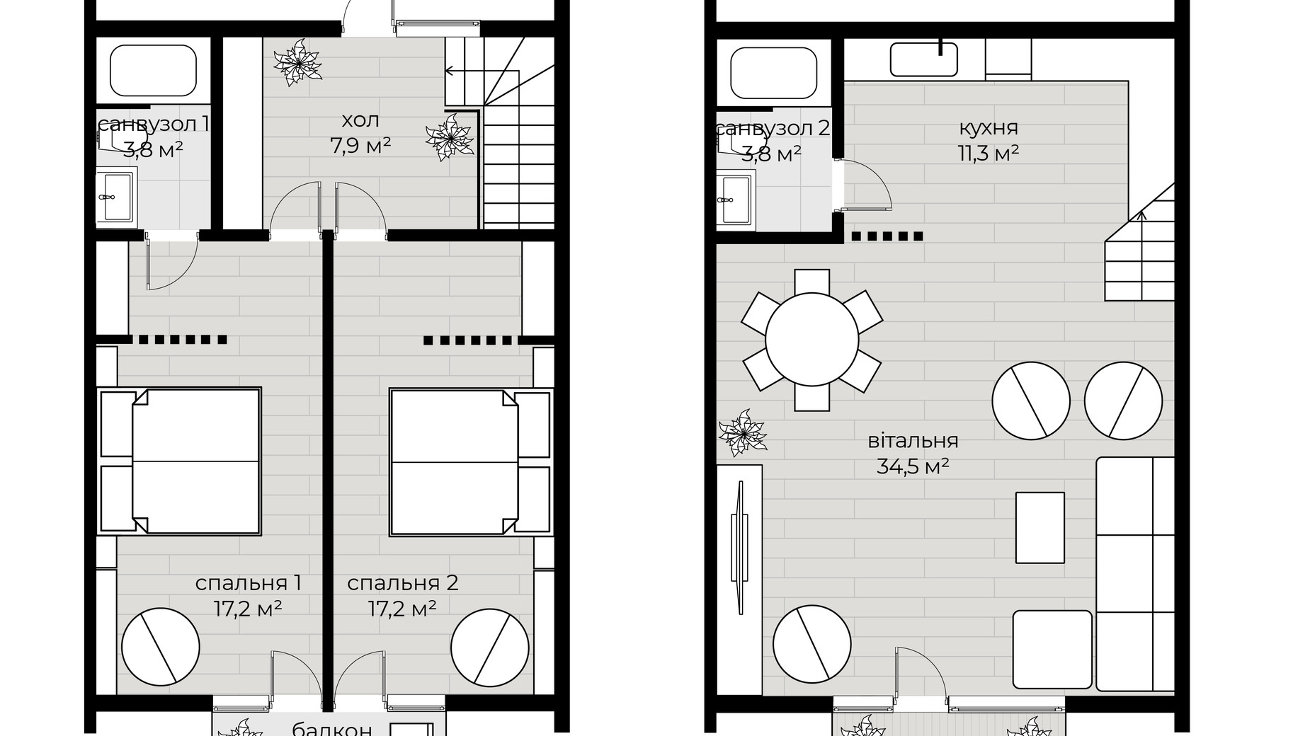 Планування котеджу в КМ Apex 109.4 м², фото 646120