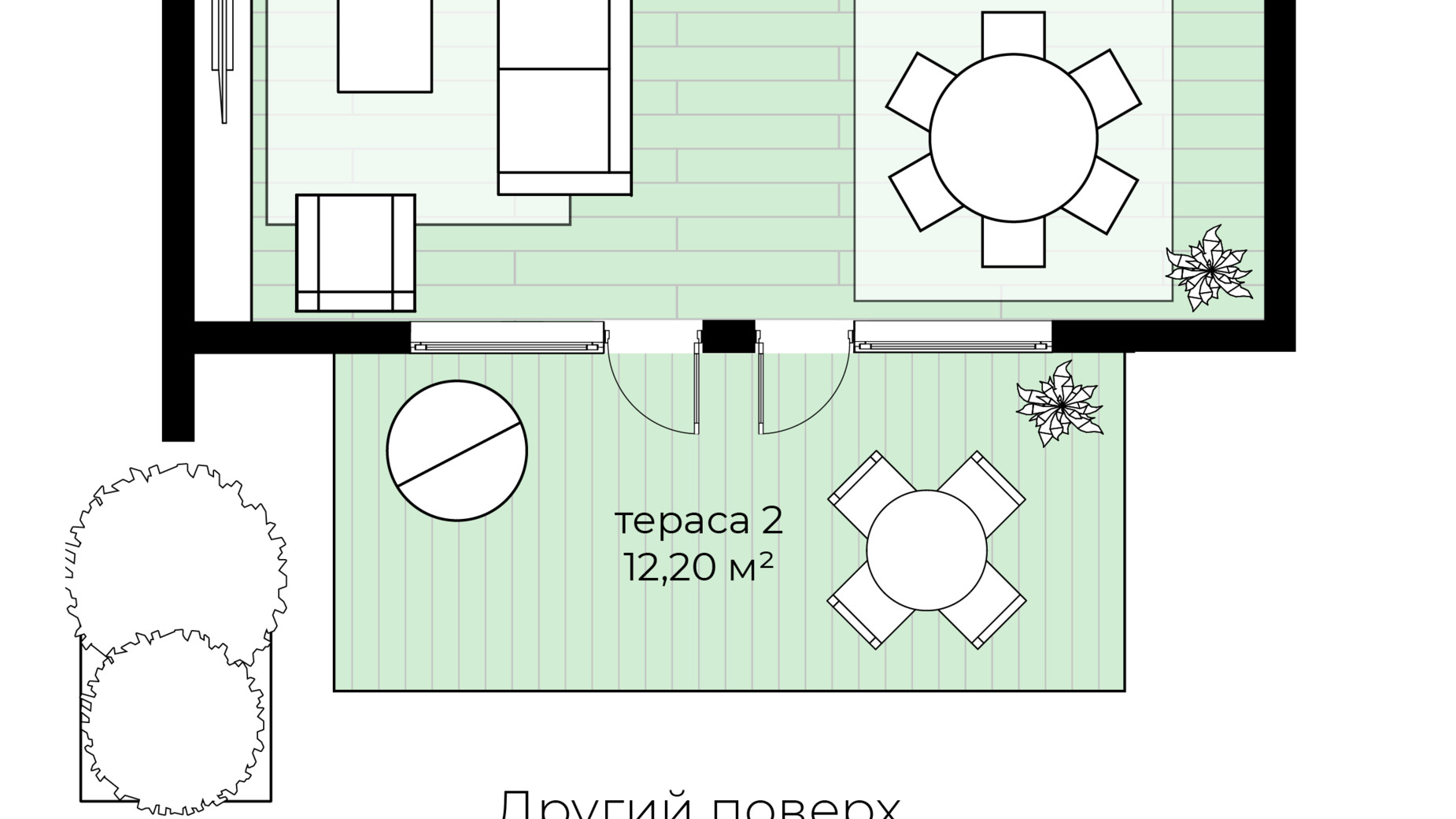 Планировка таунхауса в КГ Apex 121 м², фото 646166