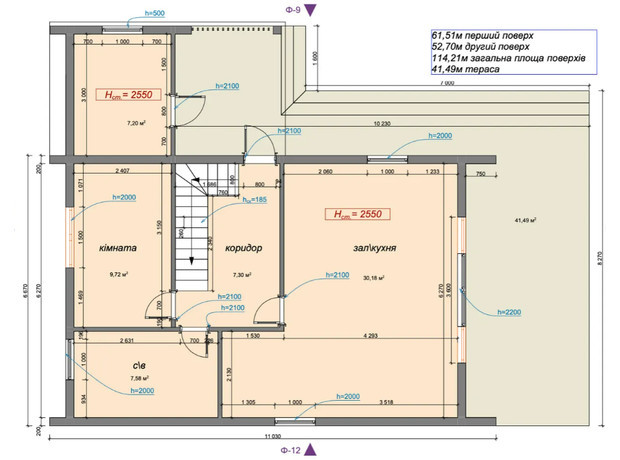 КГ Схили: планировка 6-комнатной квартиры 108 м²