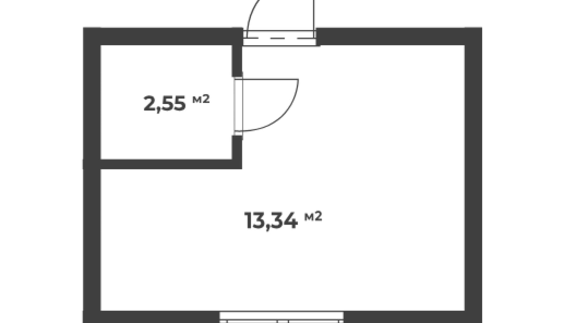 Планування 1-кімнатної квартири в ЖК Aura Park 15.89 м², фото 646416