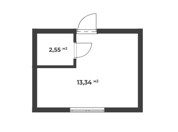 ЖК Aura Park: планування 1-кімнатної квартири 15.89 м²
