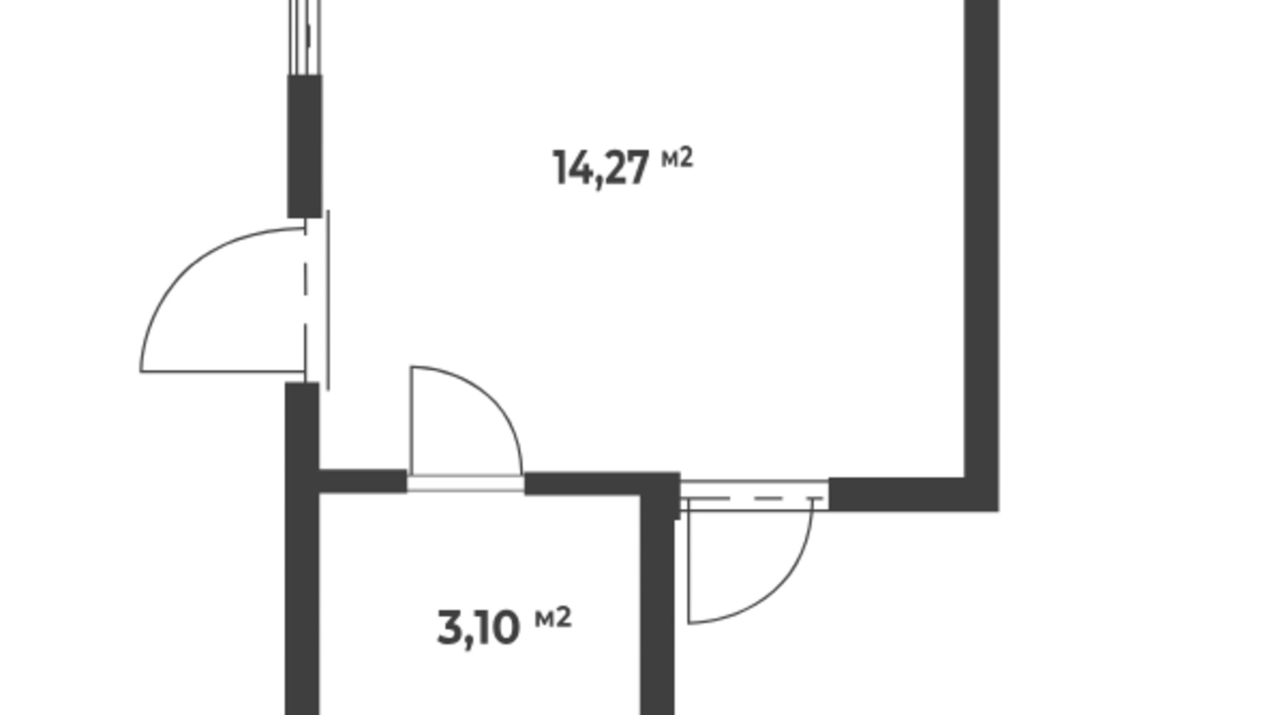 Планування 1-кімнатної квартири в ЖК Aura Park 17.37 м², фото 646417
